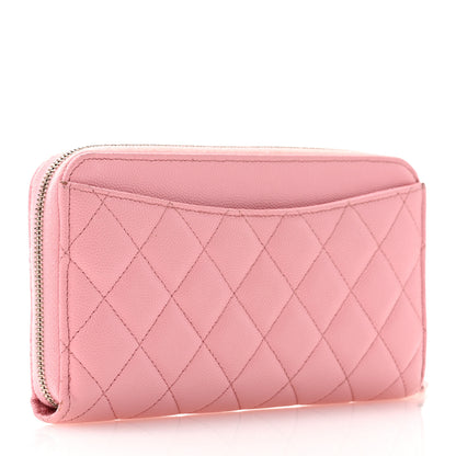 Chanel Caviar Quilted Large Gusset Zip Around Wallet Pink 3 of 12