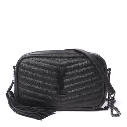 Saint Laurent Grain De Poudre Matelasse Monogram Mini Lou Camera Bag Black 1 of 10