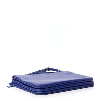 Celine Lambskin Small Trio Crossbody Bag Electric Blue 4 of 8