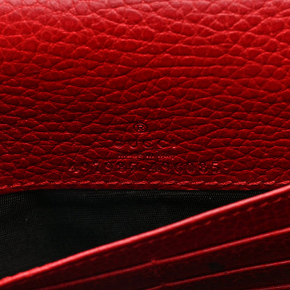 Gucci Dollar Calfskin Mini GG Marmont Chain Wallet Hibiscus Red 6 of 7