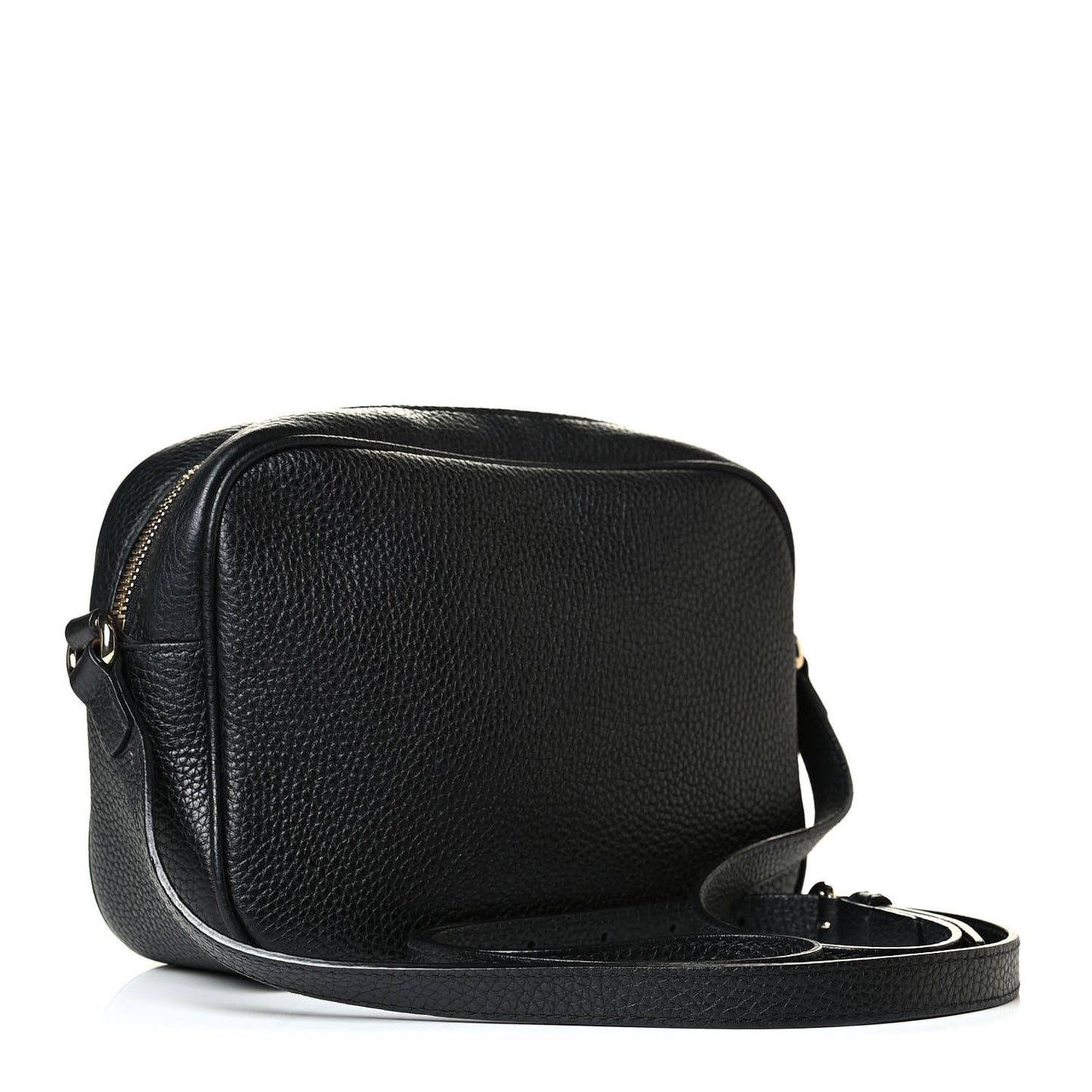 Pebbled Calfskin Small Soho Disco Bag Black