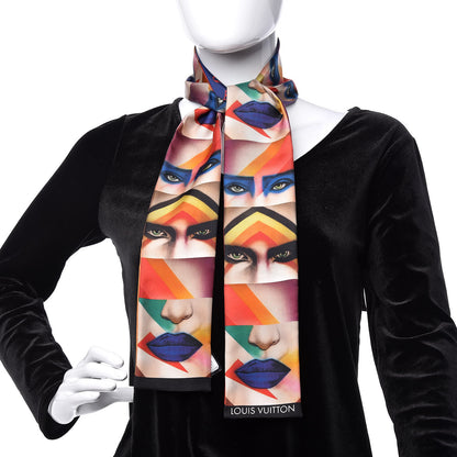 Louis Vuitton Silk Faces Bandeau Scarf Multicolor 2 of 5