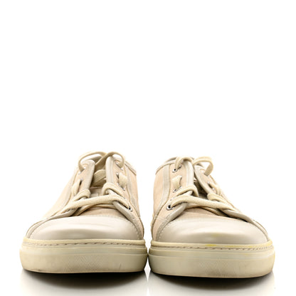 Gucci Washed Cotton GG Monogram Calfskin Womens Low Top Sneakers 40 White Mystic White Great White 3 of 11