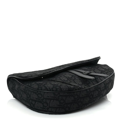Christian Dior Oblique Mens Saddle Bag Black Blue 3 of 8
