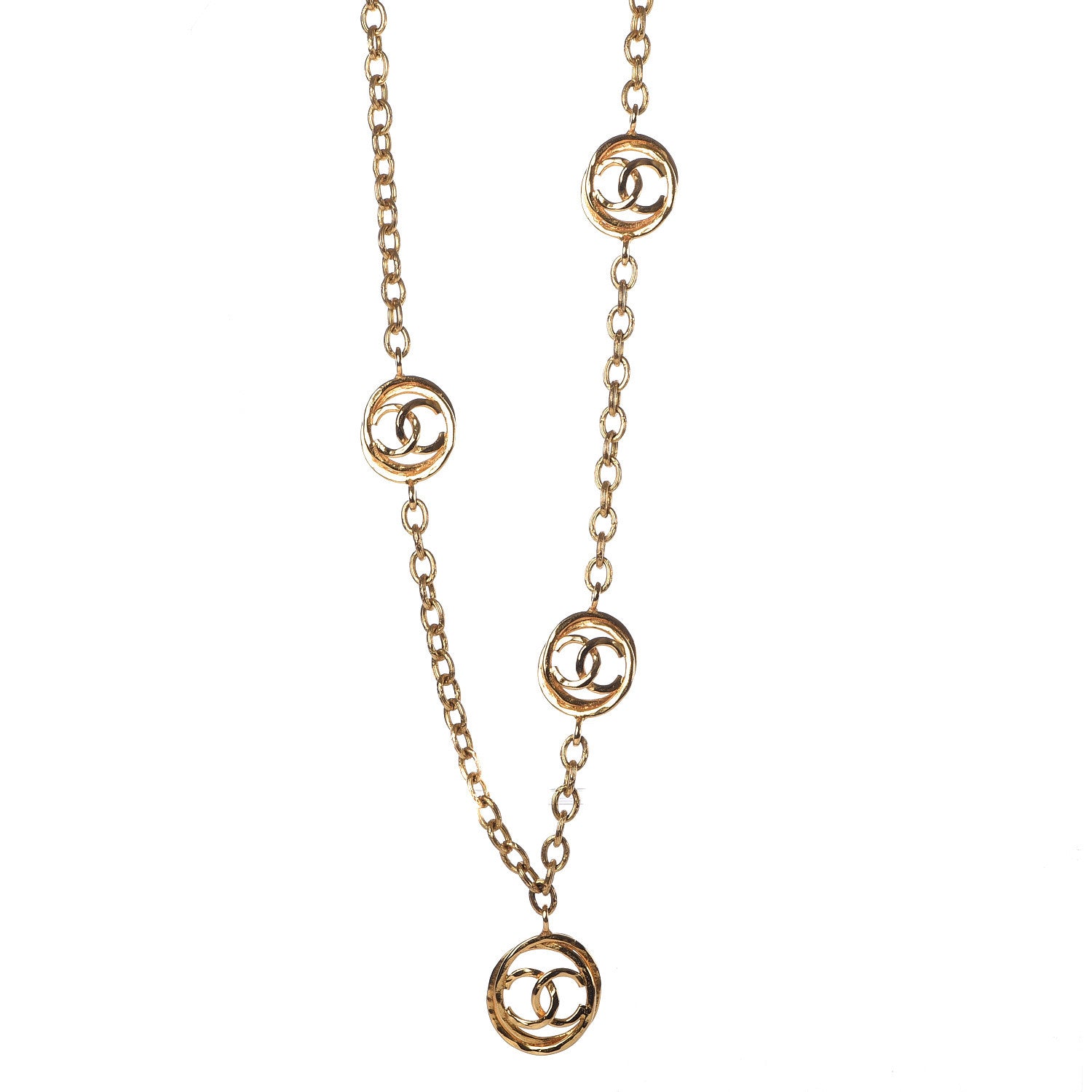 Chanel CC Medallion Necklace Gold 1 of 5