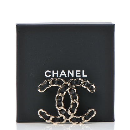 Chanel Lambskin Chain CC Brooch Black Gold 5 of 5