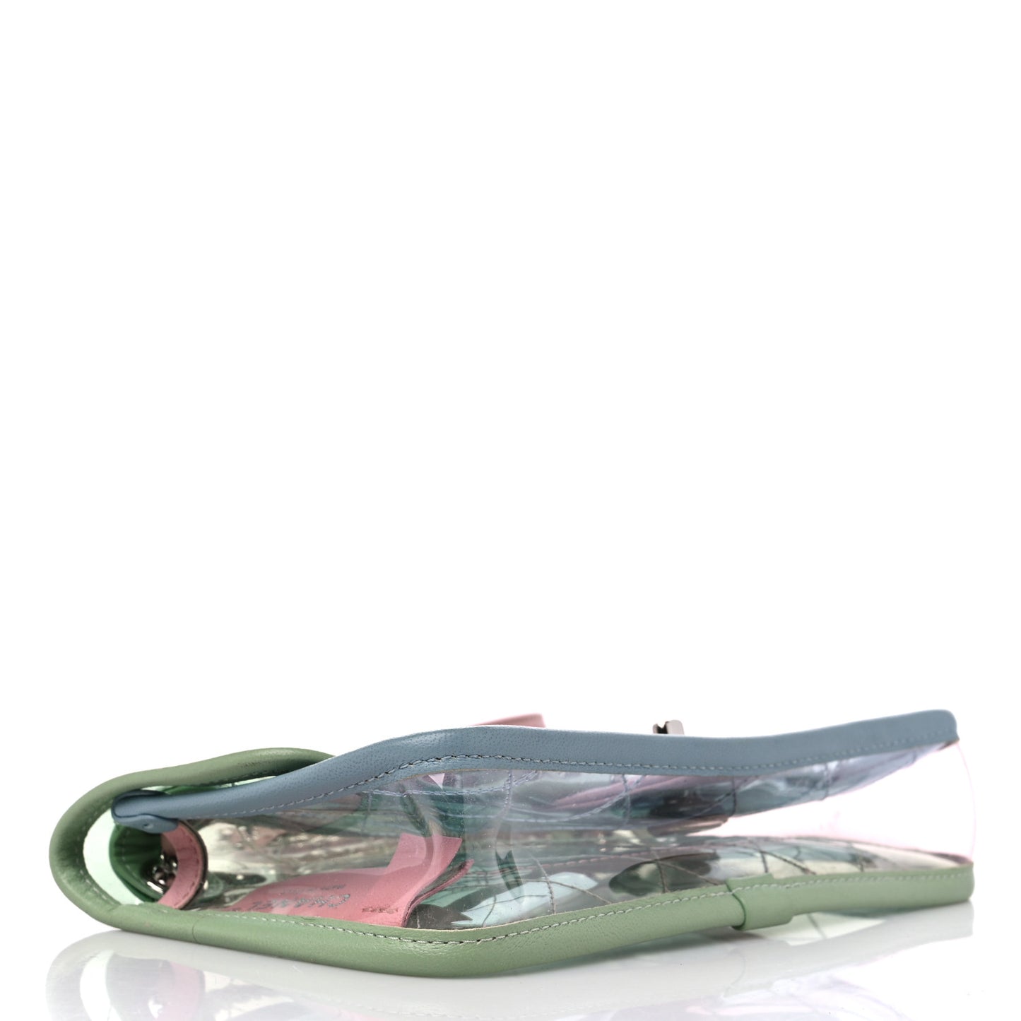 Lambskin PVC Quilted Mini Coco Splash Flap Blue Green