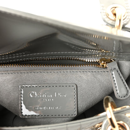 Christian Dior Patent Cannage Mini Lady Dior Grey Stone 6 of 9