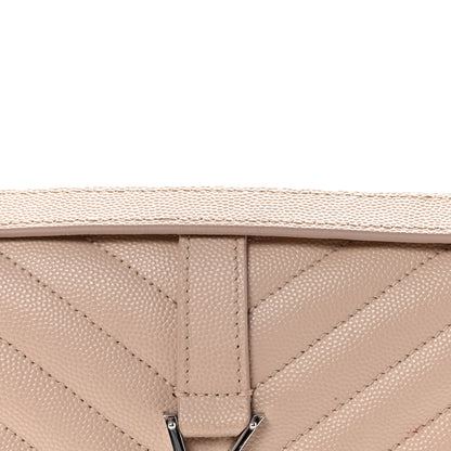 Saint Laurent Grain De Poudre Textured Mixed Matelasse Medium Triquilt Monogram Satchel Marble Pink 7 of 9