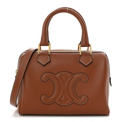 Celine Smooth Calfskin Triomphe Small Boston Bag Tan 1 of 9