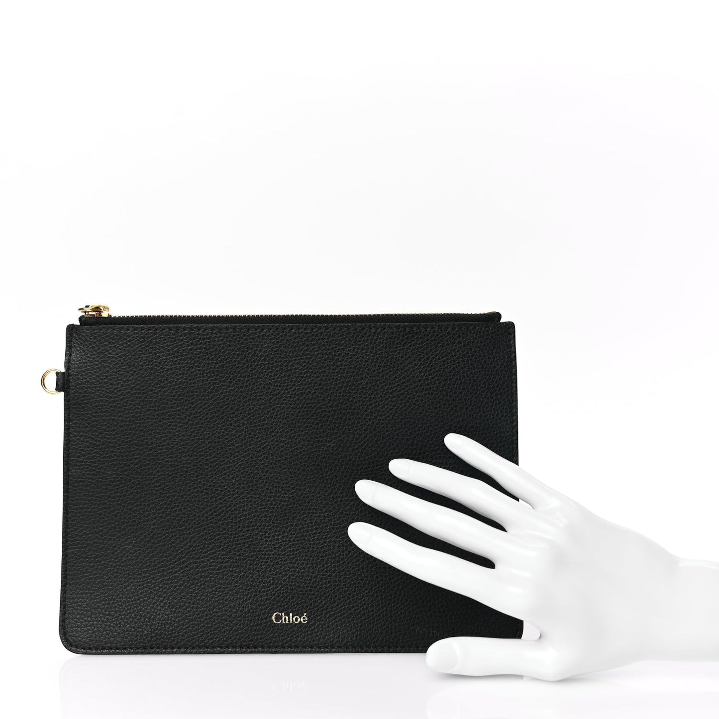 Smooth Grained Calfskin Aby Pouch Black