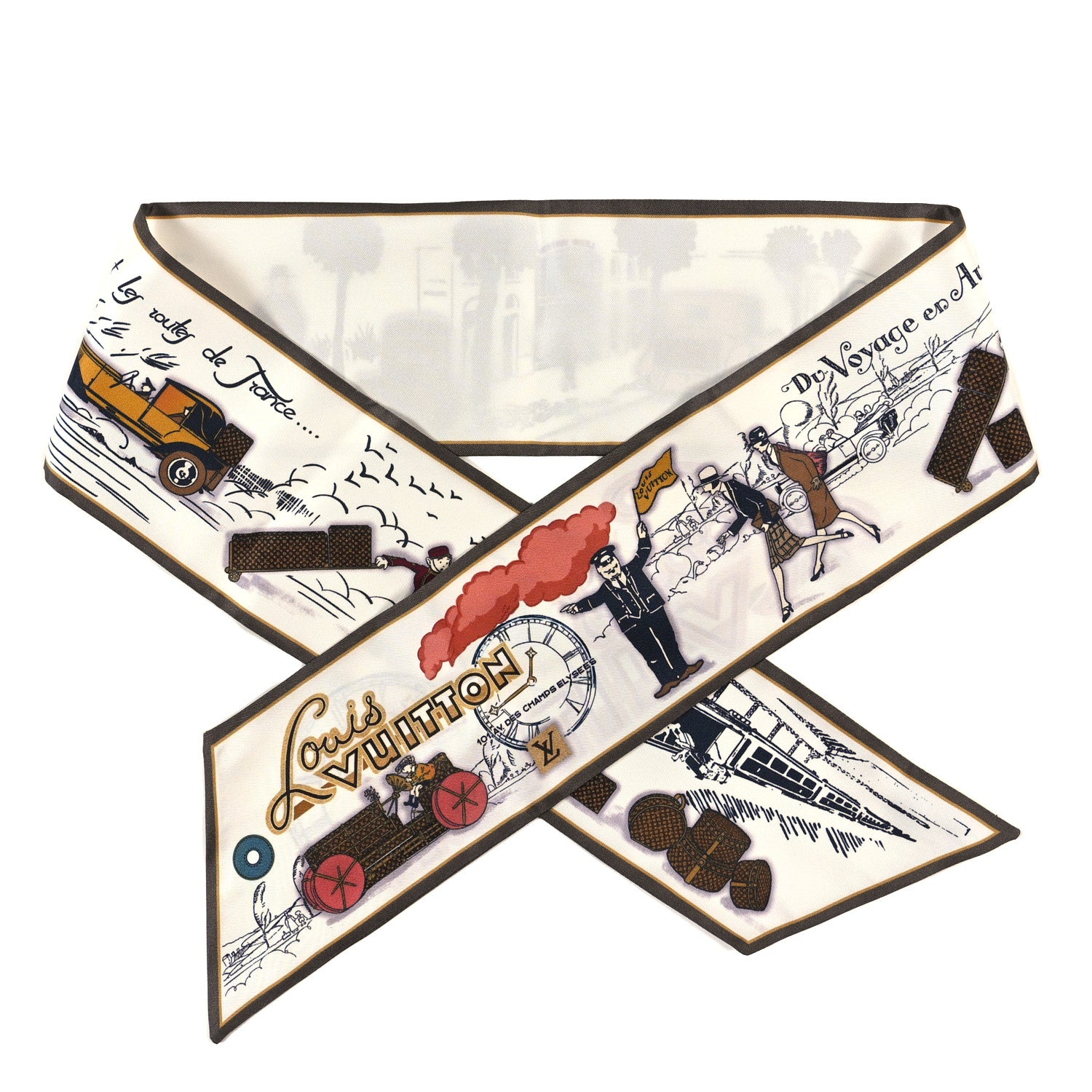 Louis Vuitton Silk LV Comics Bandeau Taupe 1 of 3