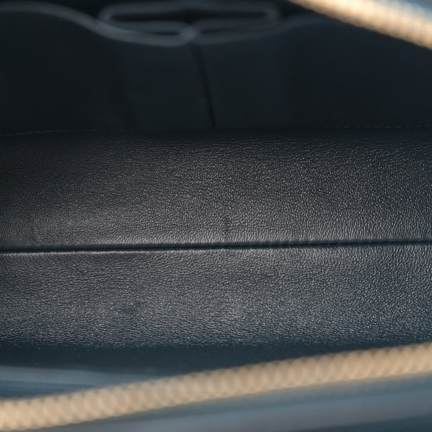 Calfskin Chevron Quilted Medal Flap Navy