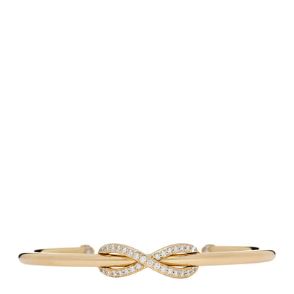 Tiffany 18K Yellow Gold Diamond Infinity Cuff Bracelet 1 of 3