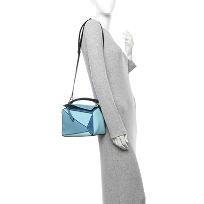 Loewe Calfskin Small Puzzle Bag Light Blue Aqua 2 of 10