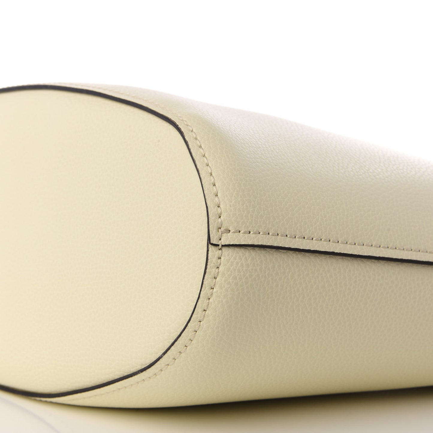 Smooth Grained Calfskin Medium Aby Tote Natural White