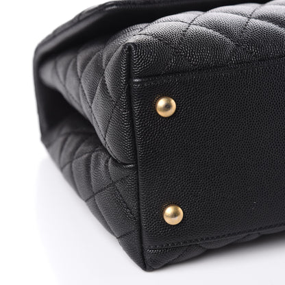 Chanel Caviar Elaphe Quilted Small Coco Handle Flap Black 8 of 10
