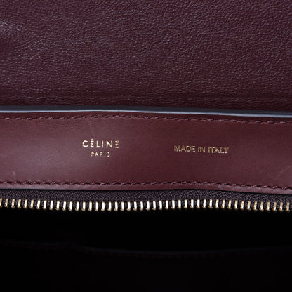 Celine Smooth Calfskin Suede Medium Trapeze Burgundy 8 of 9