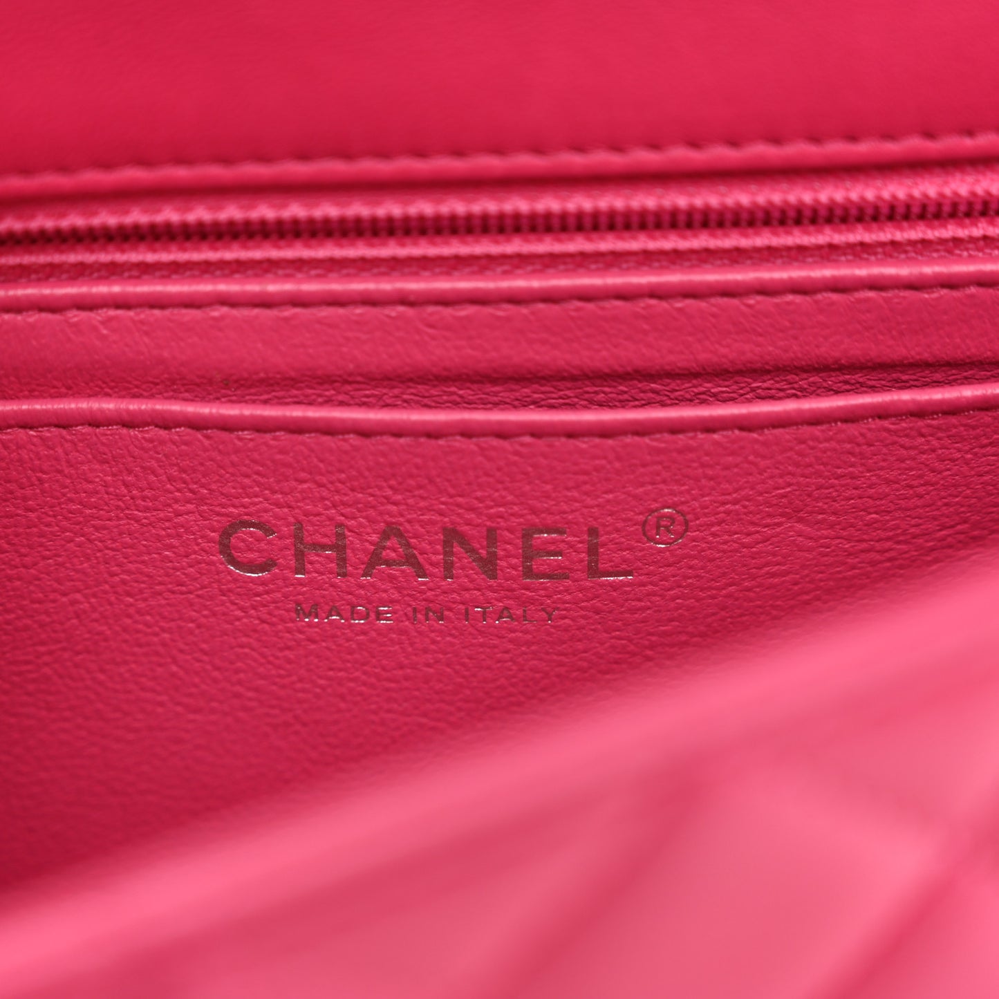 Lambskin Quilted Mini Rectangular Flap Fuchsia