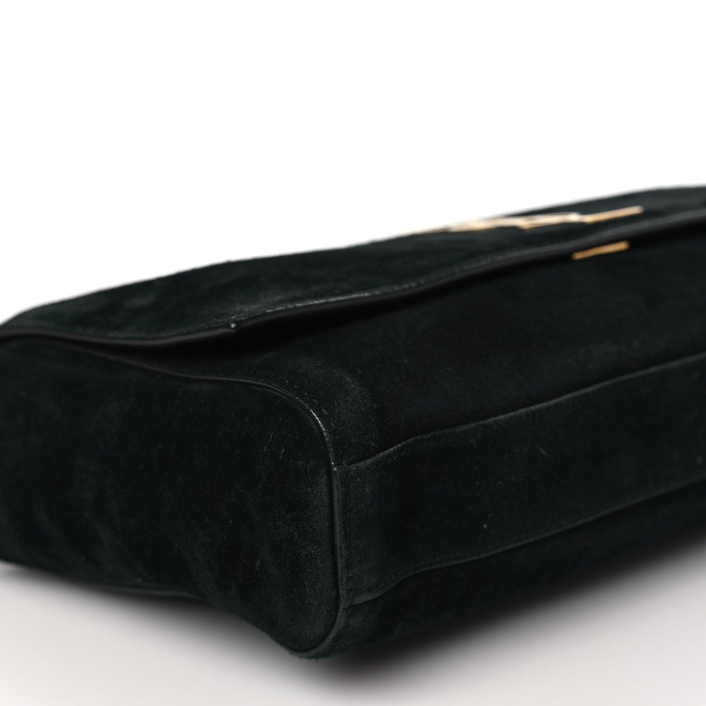 Smooth Calfskin Suede Medium Reversible Monogram Kate Satchel Black