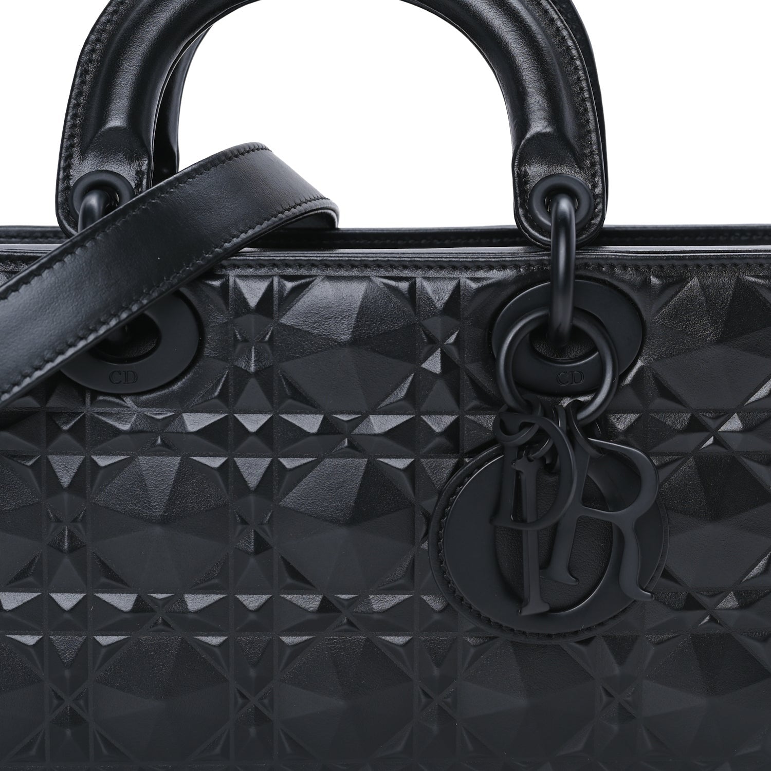 Christian Dior Calfskin Cannage Diamond Medium Lady D-Joy  Black 7 of 9
