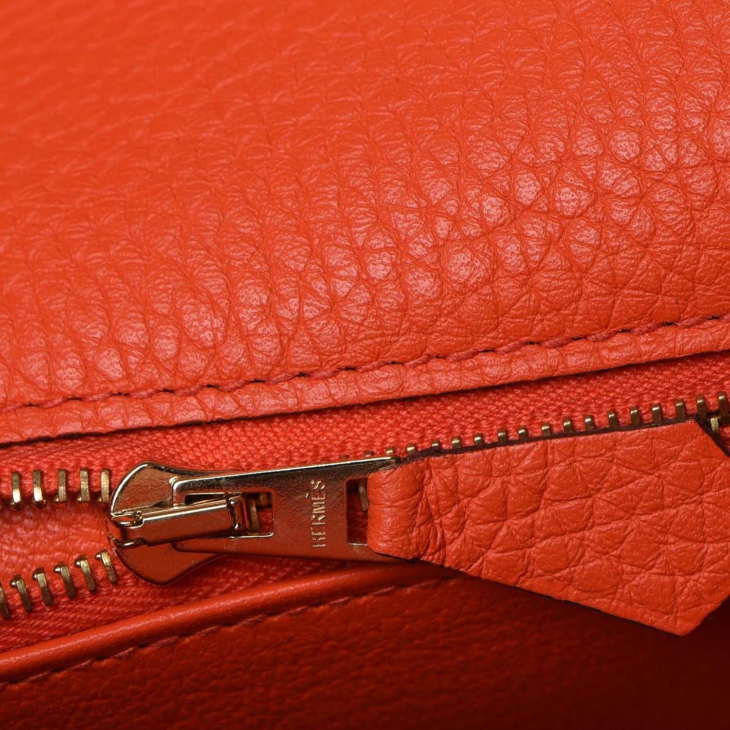 Hermes Taurillon Clemence Kelly Retourne 32 Orange Poppy 18 of 27