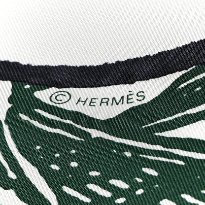 Hermes Silk Cavalier En Formes Scarf 90 Creme Vert Jaune Vif 3 of 4