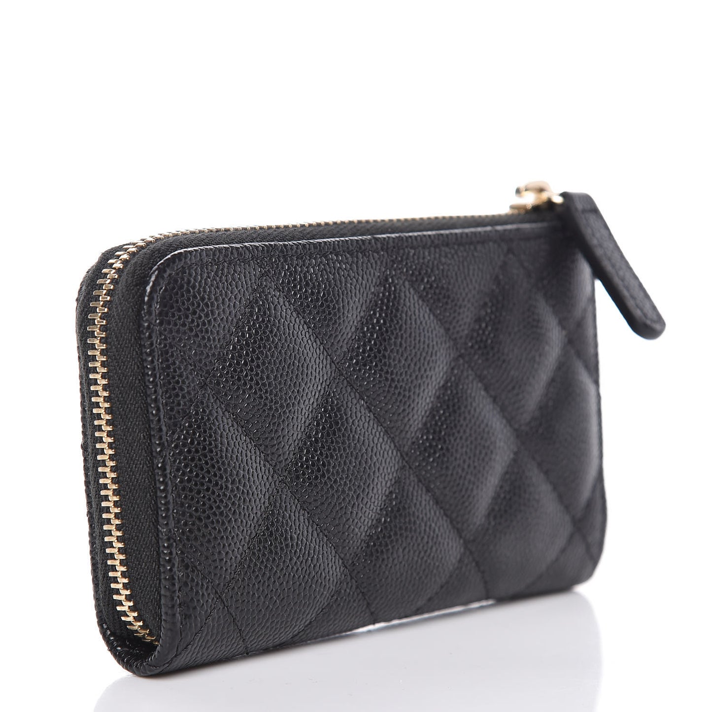 Caviar Quilted Key Holder Case Black