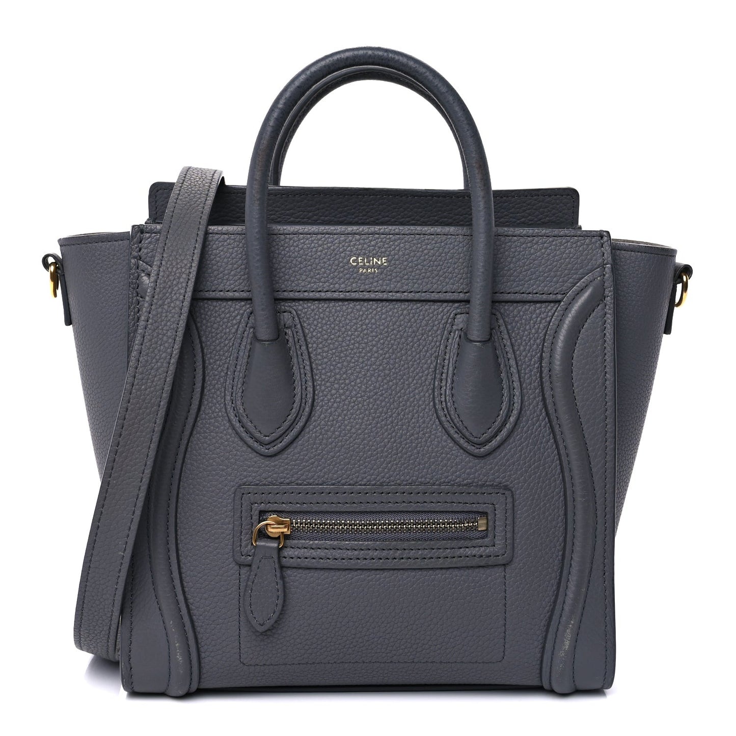 Baby Drummed Calfskin Nano Luggage  Kohl