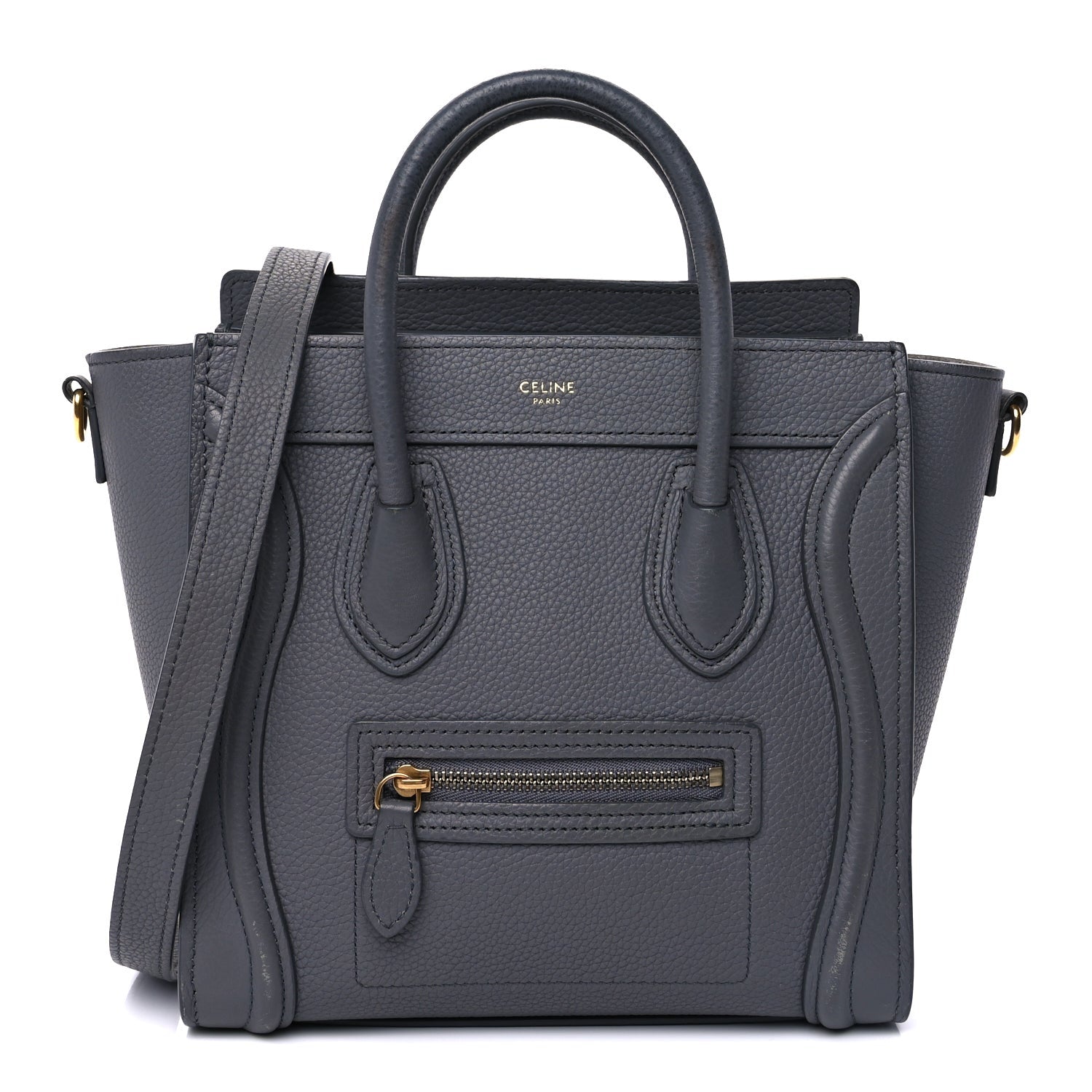 Celine Baby Drummed Calfskin Nano Luggage  Kohl 2 of 10