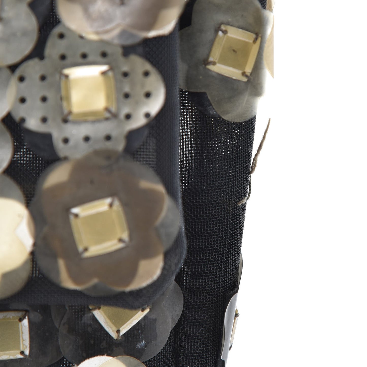 Nylon Camellia Medium Flap Black