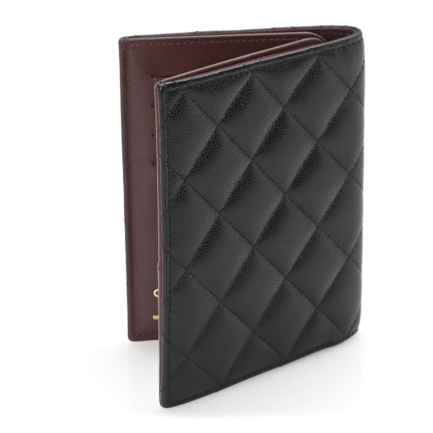 Caviar Quilted Passport Holder  Black
