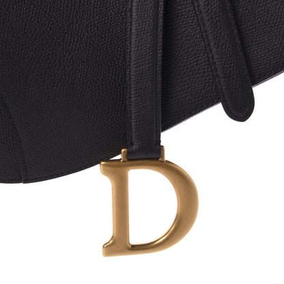 Christian Dior Grained Calfskin Saddle Bag Black 11 of 13