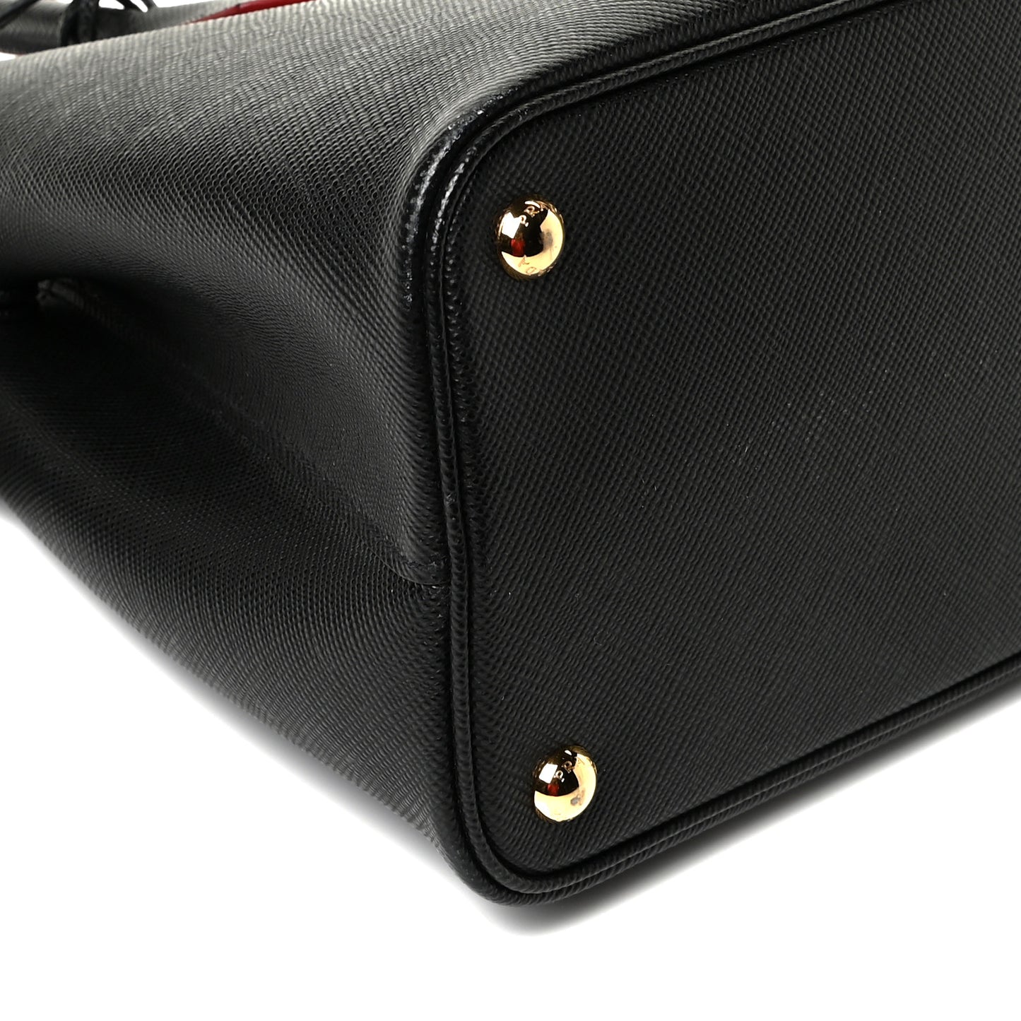 Saffiano Cuir Medium Double Bag Black Fuoco