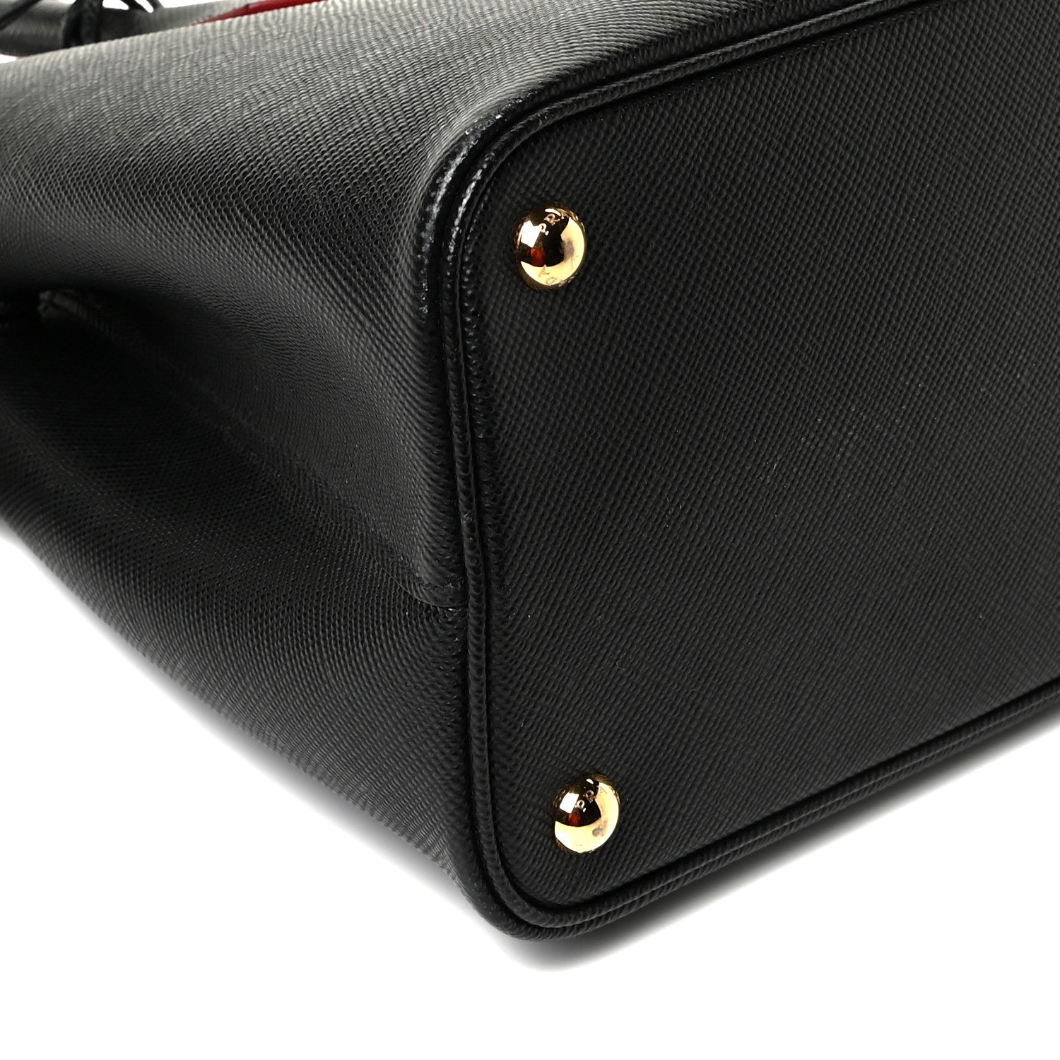 Prada Saffiano Cuir Medium Double Bag Black Fuoco 9 of 10