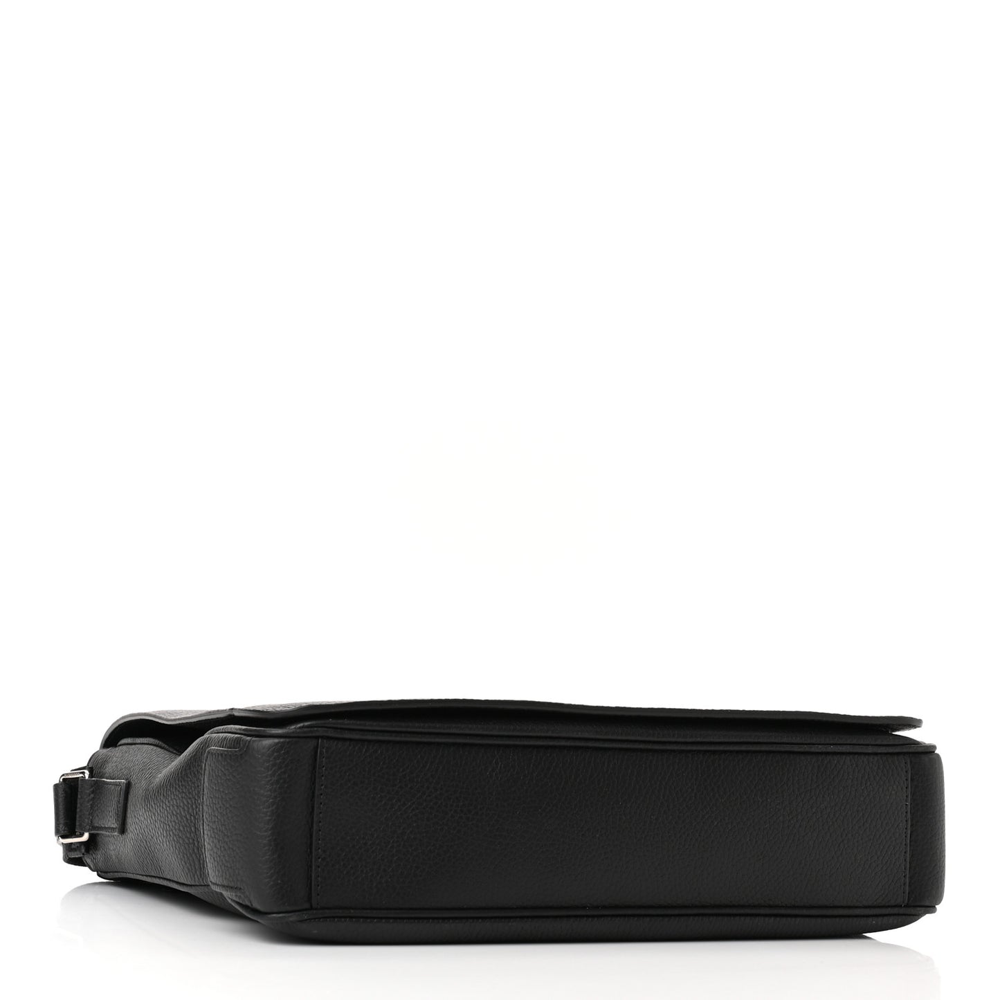 Grainy Calfskin Embossed Bruno Messenger Black