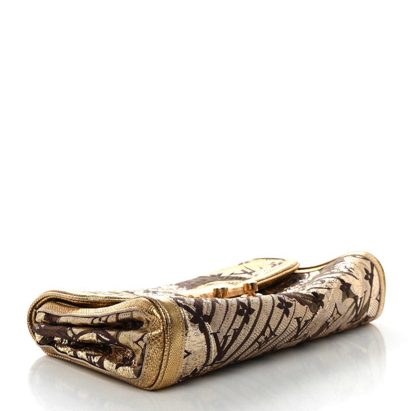 Monogram Brocade Thalie Clutch Gold