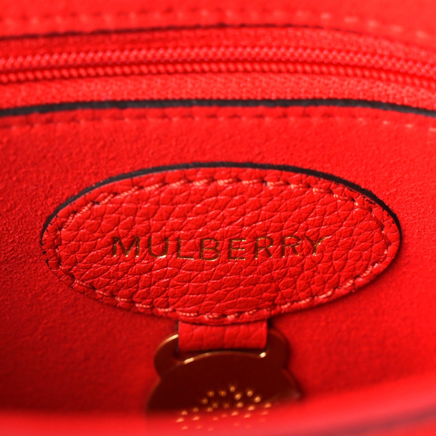Small Classic Grain Calfskin Small Lily Flap Fiery Red