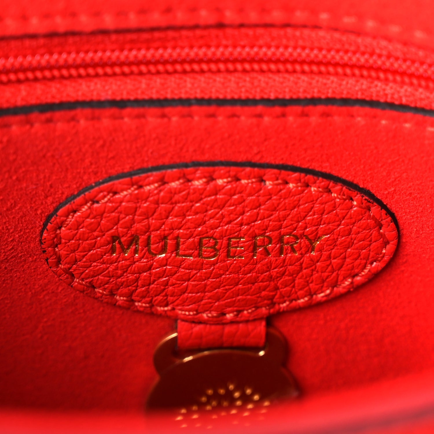Mulberry Small Classic Grain Calfskin Small Lily Flap Fiery Red 5 of 8