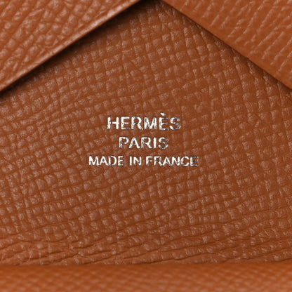 Hermes Epsom Calvi Duo Card Case Gold 6 of 10