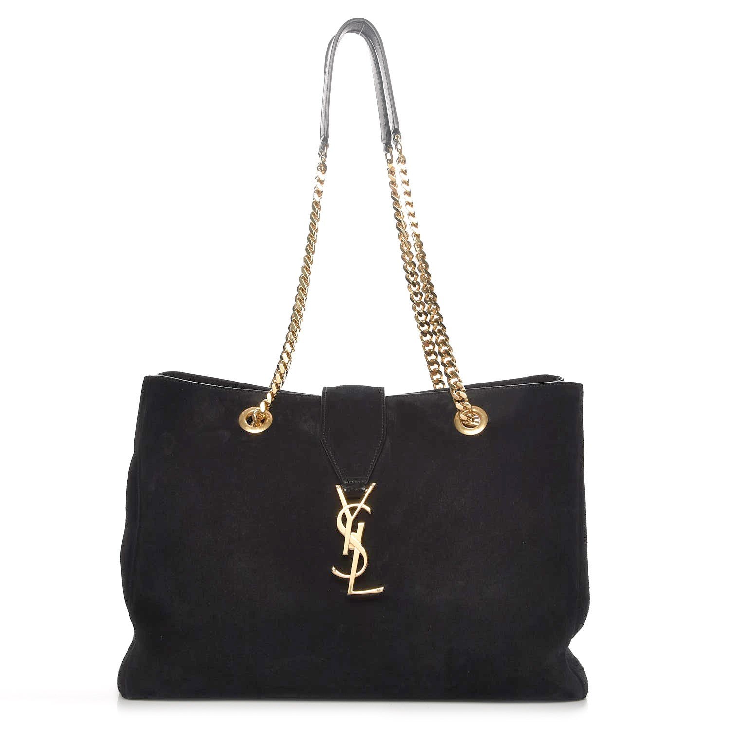 Saint Laurent Suede Monogram Cassandre Shopper Black 1 of 7