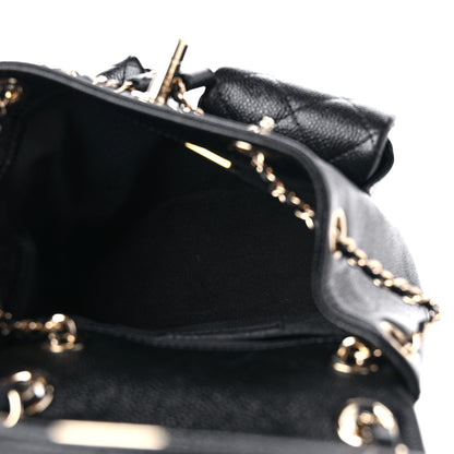 Chanel Shiny Caviar Quilted Small Duma Pockets Drawstring Backpack Black 5 of 11