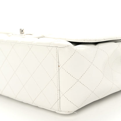 Chanel Caviar Quilted Maxi Double Flap White 10 of 12
