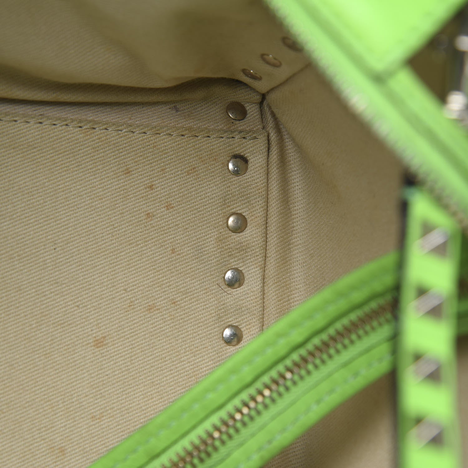 Valentino Garavani Vitello Small Rockstud Double Handle Tote Green Fluo 17 of 18