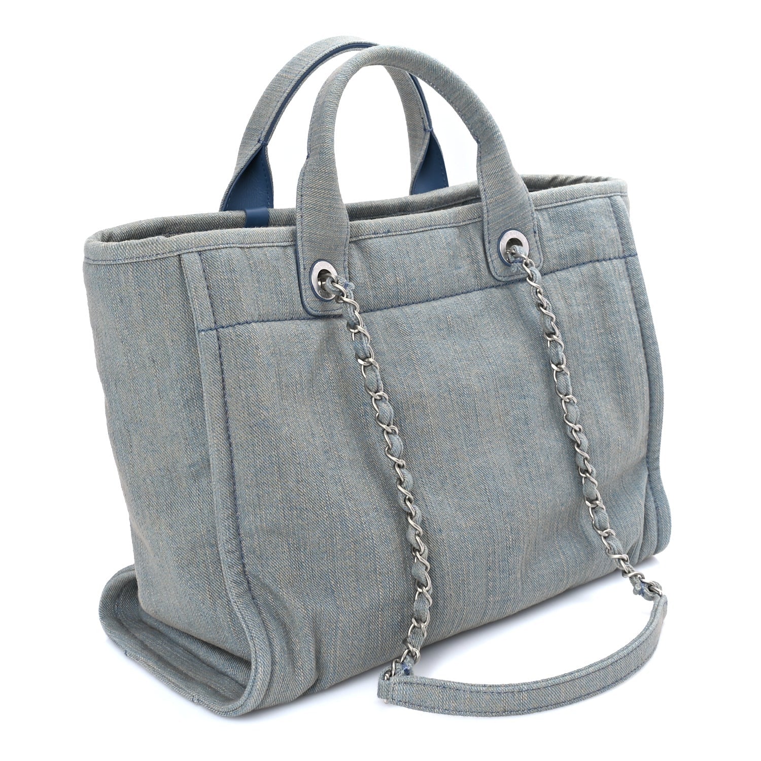 Chanel Denim Small Deauville Tote Light Blue 3 of 7