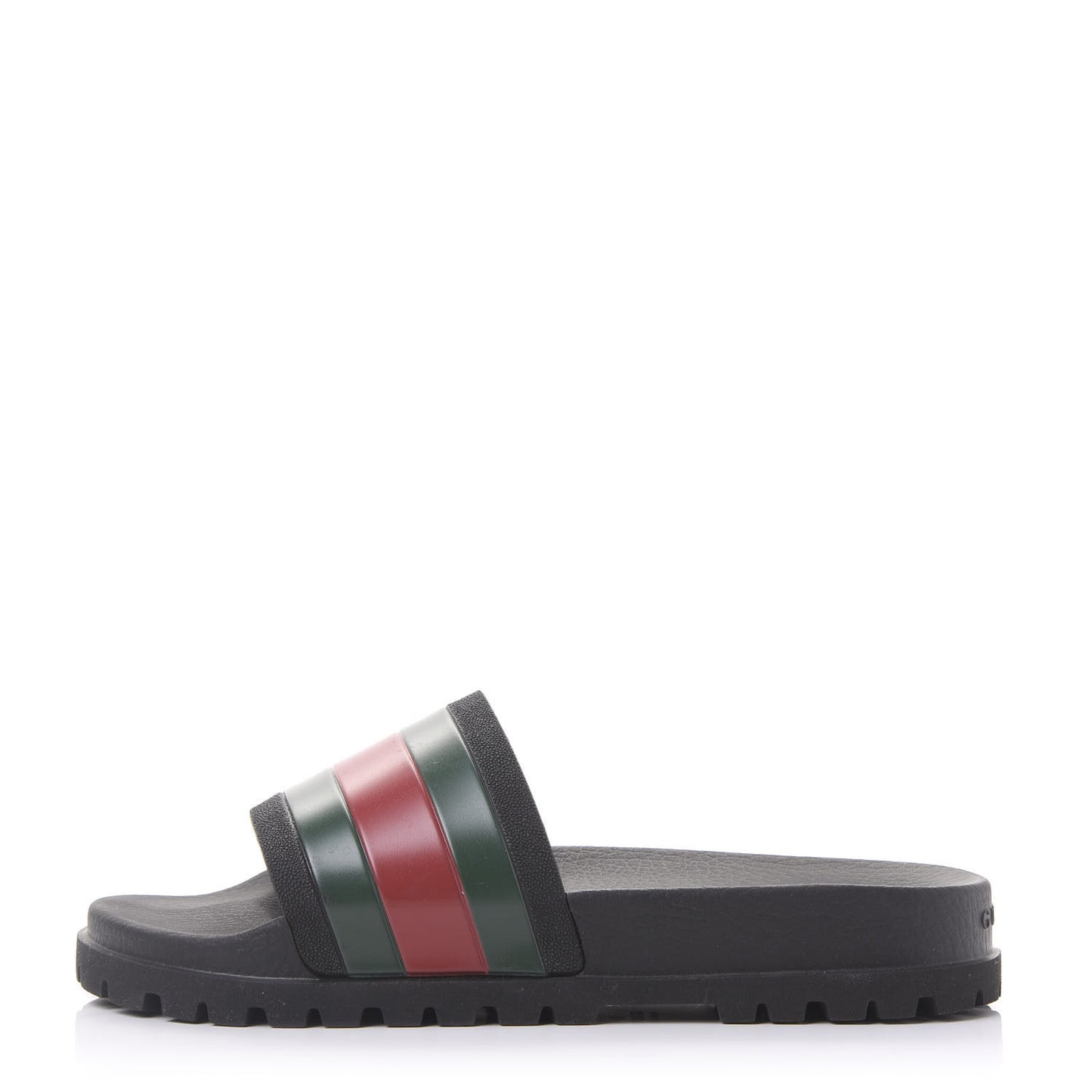 Rubber Web Mens Lug Sole Slide Sandals 9 Black Green Red
