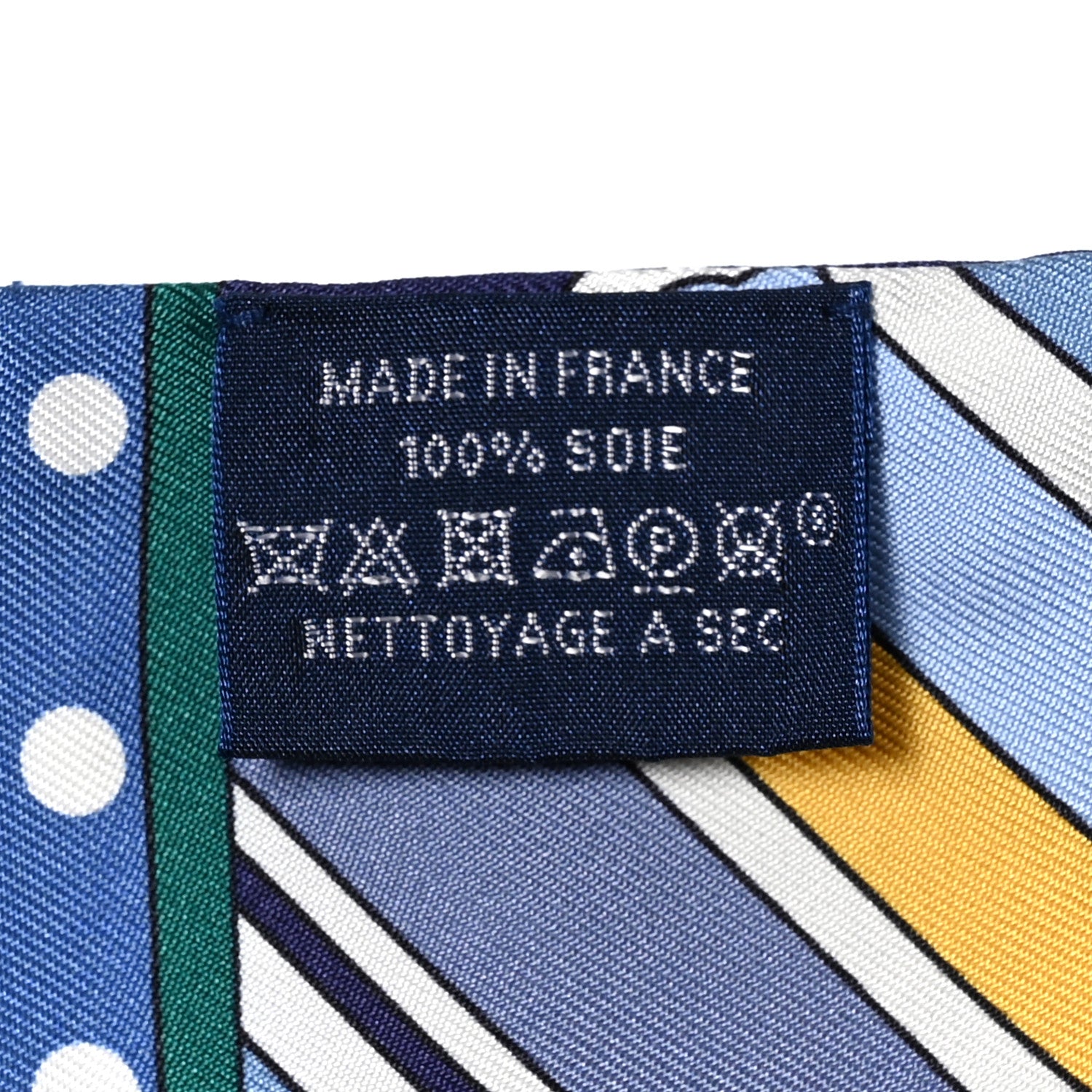 Hermes Silk Faubourg Rainbow Twilly Blue Jaune Vert 2 of 4