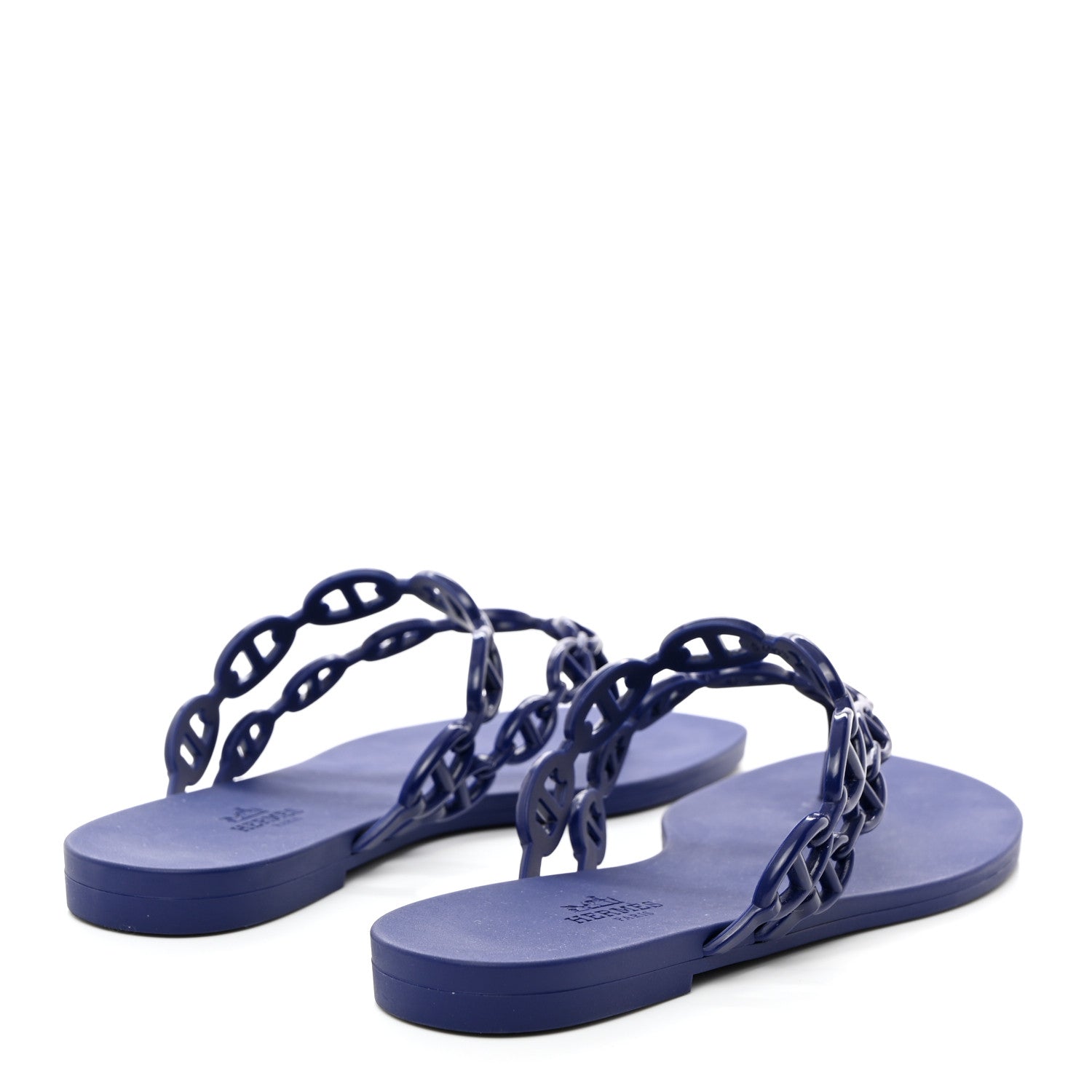Hermes Rubber Chaine d'Ancre Island Sandals 38 Bleu Smalt 4 of 8
