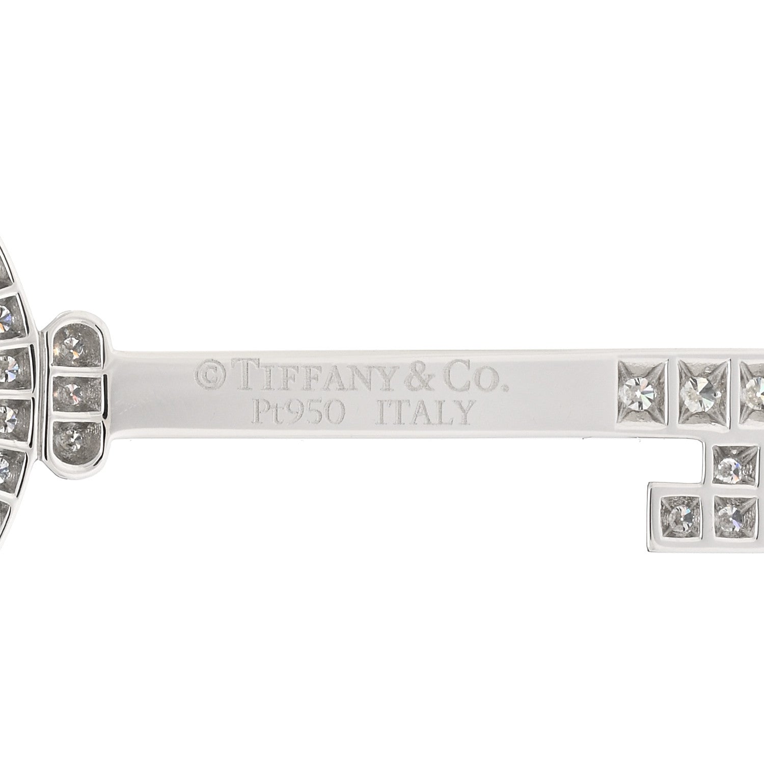 Tiffany Platinum Diamond Bubbles Key Pendant 3 of 3