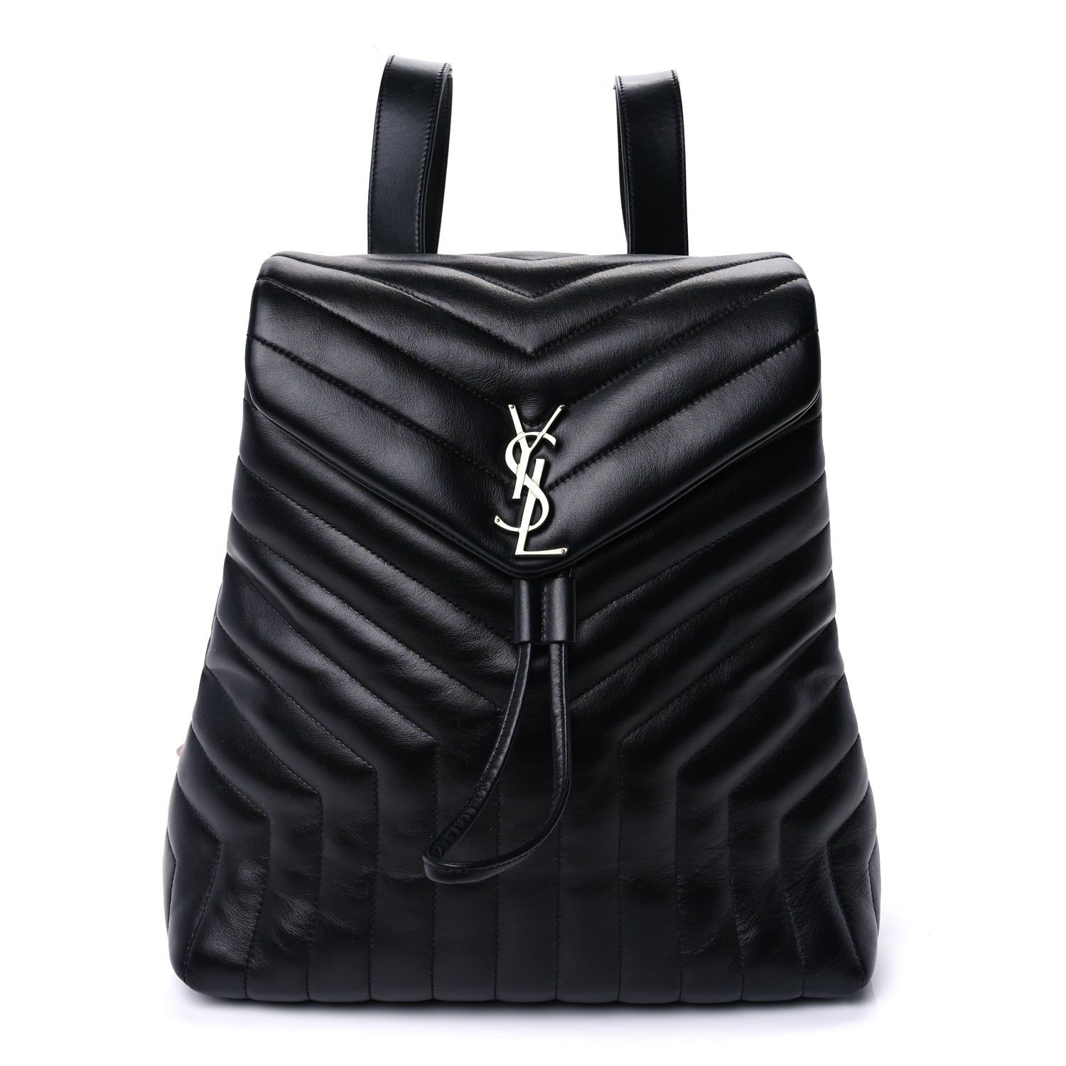 Saint Laurent Calfskin Y Quilted Monogram Medium Loulou Backpack  Black 1 of 8